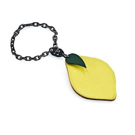 Hermès-Hermes Lemon Leather Bag Charm Leather Other in Good condition-Yellow