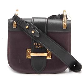 Prada Bolsa transversal Cahier de couro Roxo