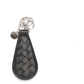Bottega Veneta-Bottega Veneta Intrecciato Key Holder Leather Other in Excellent condition-Black