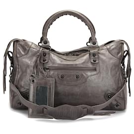 Balenciaga-Motocross Classic City Shoulder Bag-Grey