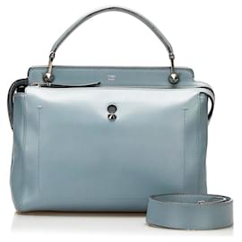 Fendi-Leather Dotcom Bag-Blue