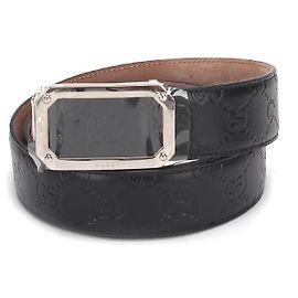 Cinto Guccissima Signature 403941 Preto