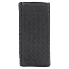 Bottega Veneta-Intrecciato Leather Bifold Wallet-Blue