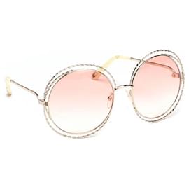 Chloé-Carlina Twist Round Sunglasses-Silvery