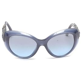 Chanel-Camellia getönte Cat-Eye-Sonnenbrille-Blau