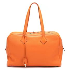 Hermès-Clemence Victoria II 35 Bag-Orange