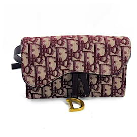 Dior-Oblique Saddle Belt Bag-Red