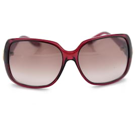 Gucci-Gafas de sol extragrandes con logo de G entrelazada-Roja