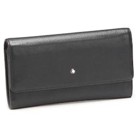 Montblanc-Kontinentale Brieftasche aus Leder-Schwarz