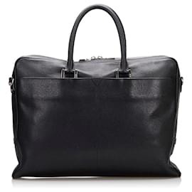MCM-Visetos Debossed Leather Briefcase-Black