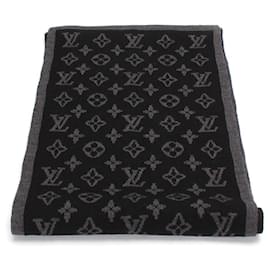 Louis Vuitton-Monogram Wool Scarf-Black