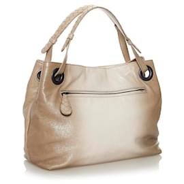 Bottega Veneta-Intrecciato Detail Leather Shoulder Bag-White