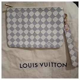 Louis Vuitton white city clutch Eggshell