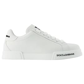 Dolce & Gabbana-Portofino Sneakers - Dolce & Gabbana - White - Leather-White