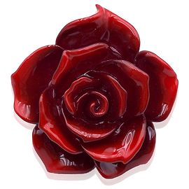 Versace Taille de bague en résine rose fleur florale oversizee rouge 15 Doré