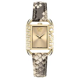 Versace Flair Leather Watch Golden Metallic