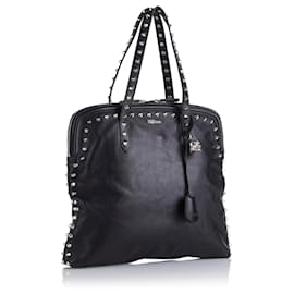 Alexander Mcqueen-Alexander McQueen Black Studded Skull Leather Tote bag-Black