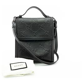 Gucci GG leather shoulder bag Black