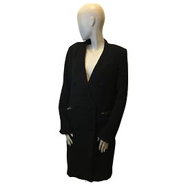American Retro Abrigo de lana retro americano Negro
