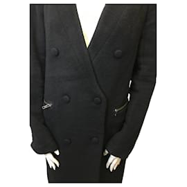 American Retro-casaco de lã retrô americano-Preto