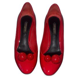 Escarpins Louis Vuitton Rouge en Cuir Verni 37 Rouge