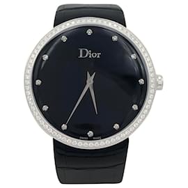 Dior-Montre Dior, “La D de Dior”, acier, diamants.-Autre