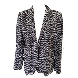 Berenice Zebra Print Viscose Jacket Black and White Black White