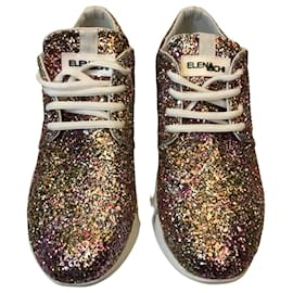 Elena Lachi-Sneakers glitterata Elena Iachi-Rosa,Bianco