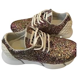 Elena Lachi-Elena Iachi glitter sneakers-Pink,White