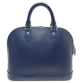 Louis Vuitton-LOUIS VUITTON ALMA HANDBAG PM M40302 BLUE EPI LEATHER LEATHER HAND BAG-Blue