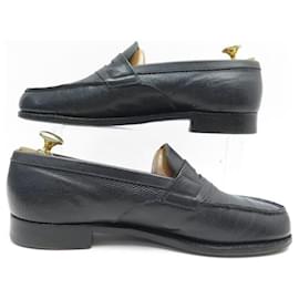 JM Weston-JM WESTON LOAFERS 180 6.5C 40.5 BLACK LIZARD LEATHER SHOES-Black