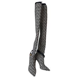 Brand new Balmain thigh high boots hardly worn Black