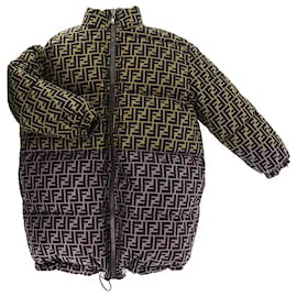 Fendi-Doudoune FENDI reversible logo FF NOIR MARRON TAILLE 12 ANS mais convient à un adulte-Marron