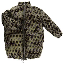 Fendi-FENDI reversible down jacket with FF logo BLACK BROWN SIZE 12 ANS but suitable for an adult-Brown