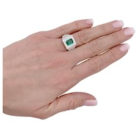inconnue-Ring, platinum, yellow gold, emerald and diamond.-Other