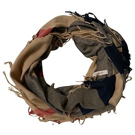 Sciarpa quadrata Burberry con frange 115X115 100% cotone come nuovo mega check Beige