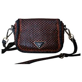 Bolsa PRADA modelo raro Preto Laranja