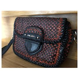 Prada-PRADA bag rare model-Black,Orange