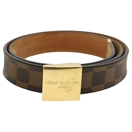 Louis Vuitton-LOUIS VUITTON Damier Ebene Ceinture Carre Belt 39.4"" M6802V LV Auth am3397-Other
