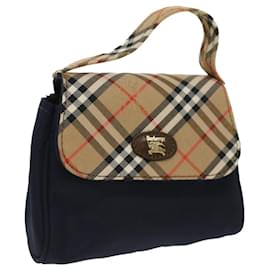 Autre Marque-Burberrys Nova Check mini Pouch Nylon Beige Navy Auth 33597-Beige,Navy blue