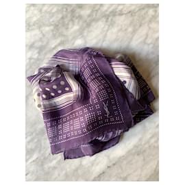 Yves Saint Laurent-Vintage silk foulard-Purple