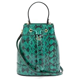 Gucci-Gucci Ophidia Python Bucket Bag-Vert