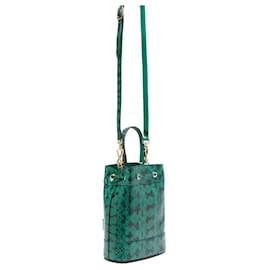Gucci-Gucci Ophidia Python Bucket Bag-Green