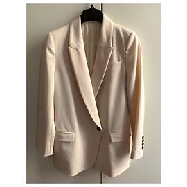 Brunello Cucinelli Blazerjacke aus cremefarbener Wolle Roh