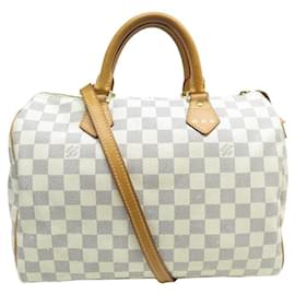 Louis Vuitton-Louis Vuitton Speedy Handbag 30 IN DAMIER AZUR N CANVAS41370 Bandoulière-Beige