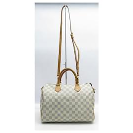 Louis Vuitton-Louis Vuitton Speedy Handbag 30 IN DAMIER AZUR N CANVAS41370 Bandoulière-Beige