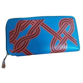 Hermès Cartera larga Silk'In Noeuds Marins Roja Azul Multicolor