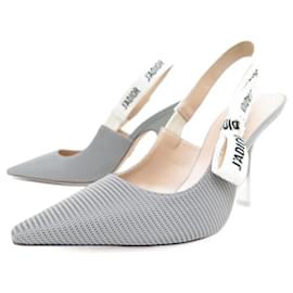 Dior-NEW DIOR SLINGBACK J'ADIOR KCC SHOES201TFL CANVAS 37 + BOX SHOES-Grey