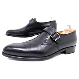 JM Weston-JM WESTON DERBY FLORA SHOES 529 LOAFERS WITH BUCKLE 9D 43 LEATHER SHOES-Black