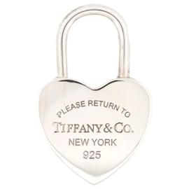 Tiffany & Co PORTACHIAVI PENDENTE LUCCHETTO TIFFANY SI PREGA DI TORNARE ALL'ARGENTO 925 SCATOLA PORTACHIAVI Argento